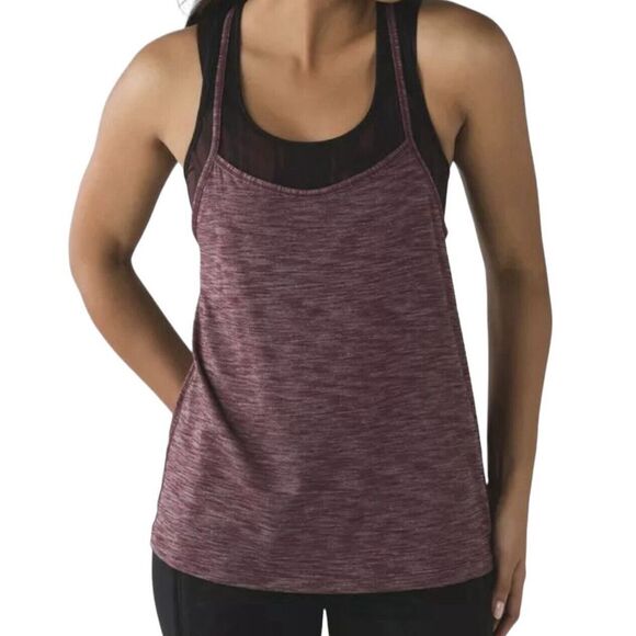 Lululemon Tough it Out Tank Women's Size‎ 8 Burgundy Yoga Athletic Gym Outdoor - Picture 1 of 4